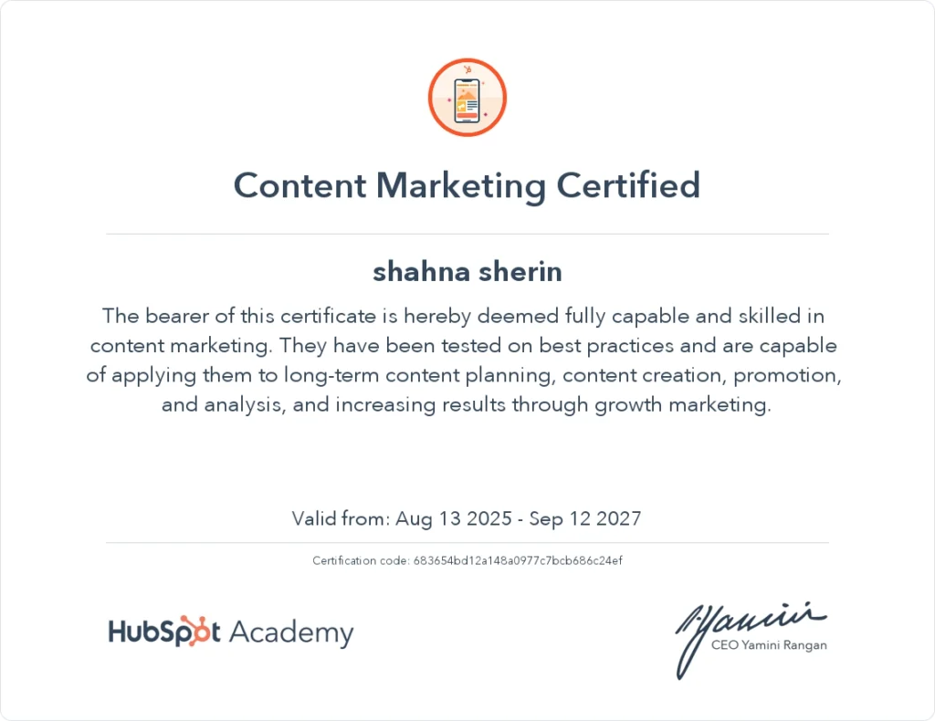 hubspot certification best seo expert in malappuram
