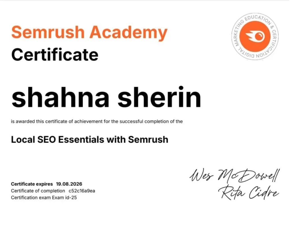 semrush academy certification best seo expert in malappuram